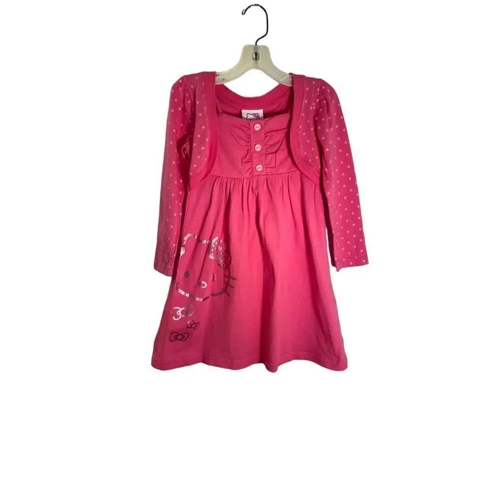Sanrio Hello Kitty toddler girls, pink longsleeve dress size 4 